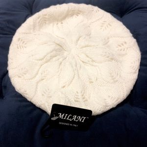 Milani White Crochet Beret